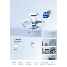 Quạt trần đảo Senko TD105  3 cánh 47W