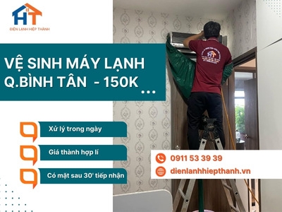 Dịch vụ vệ sinh máy lạnh quận Bình Tân chỉ 150K